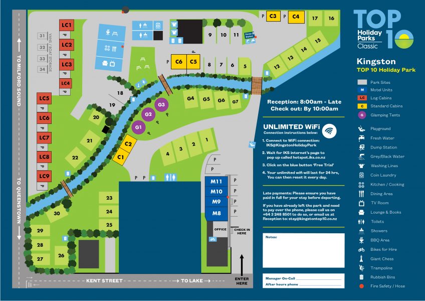 Facilities & Park Map Kingston TOP 10 Holiday Park
